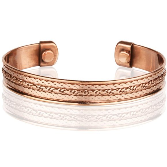 Pure Copper Magnetic Health Bracelet Heal Arthritis Pain Energy Cuff Bangle Link - Picture 1 of 1
